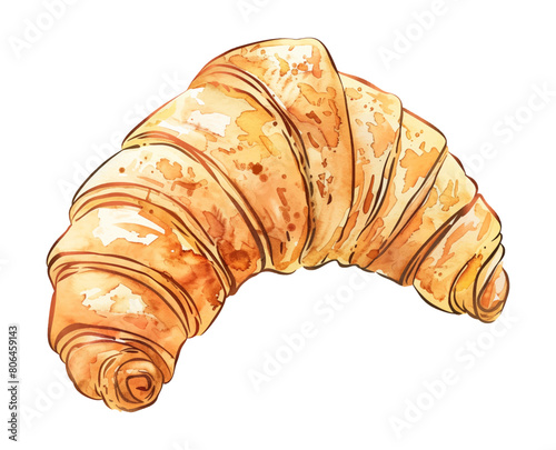 croissant watercolor digital painting good quality