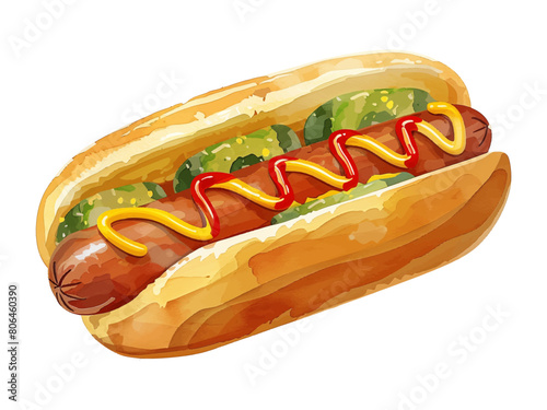 hotdog watercolor digital painting good quality