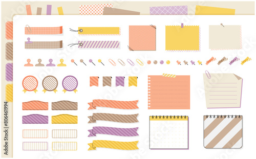 A set of bright and pop memo frames (vector)