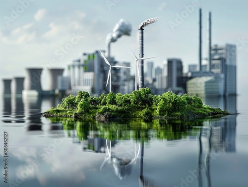 Sustainable development and  business based on renewable energy Reduce CO2 emission concept Renewable energybased green businesses can limit climate change and global warming © BOMB8