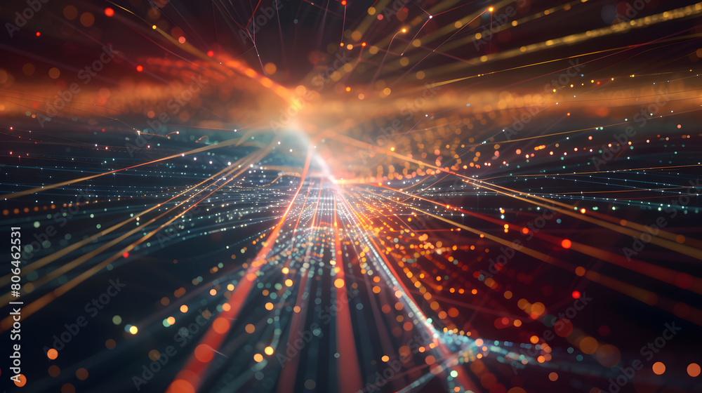 Fototapeta premium Futuristic Digital Data Stream in Cyberspace