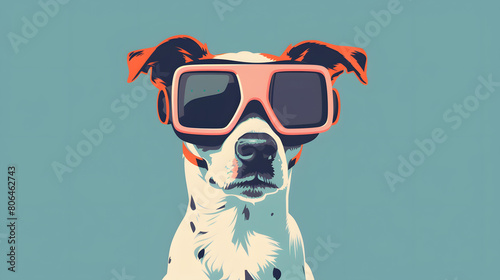 Dog Wearing Virtual Reality Headset © Moon