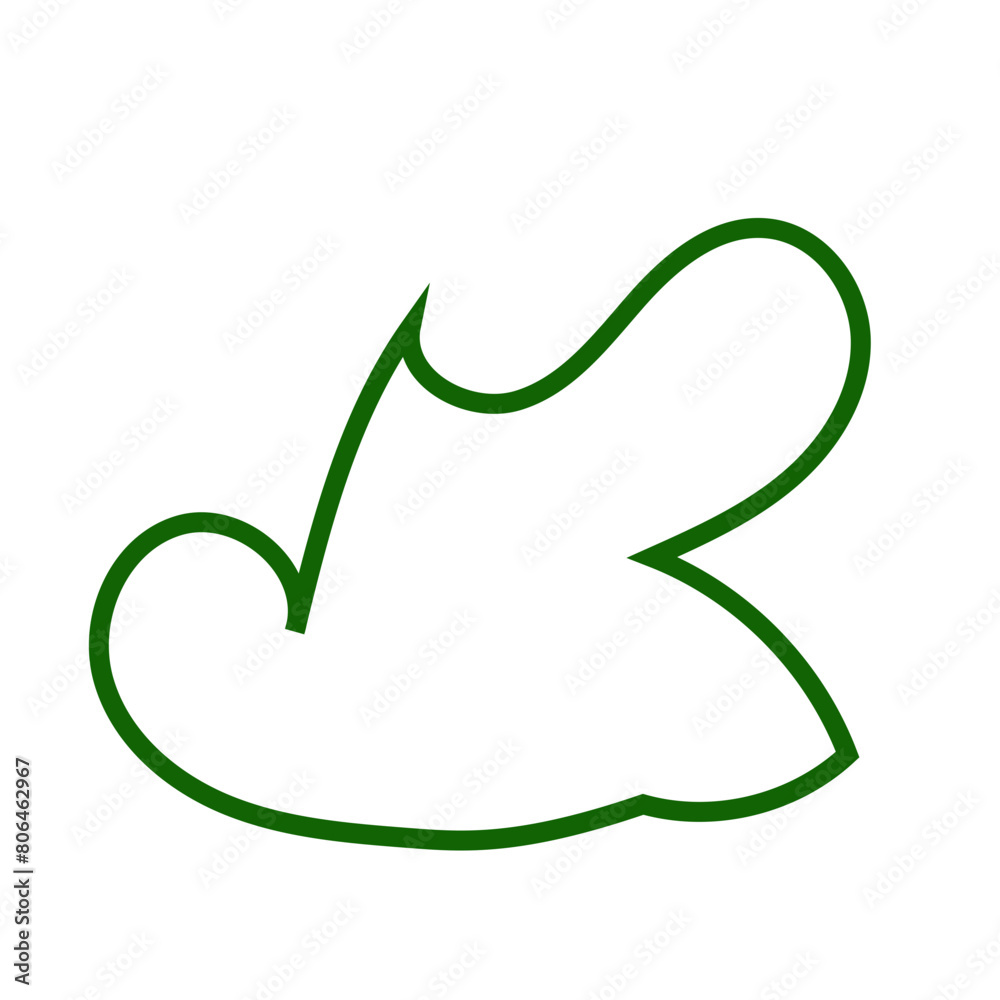 Fototapeta premium Green outline abstract shapes vector 