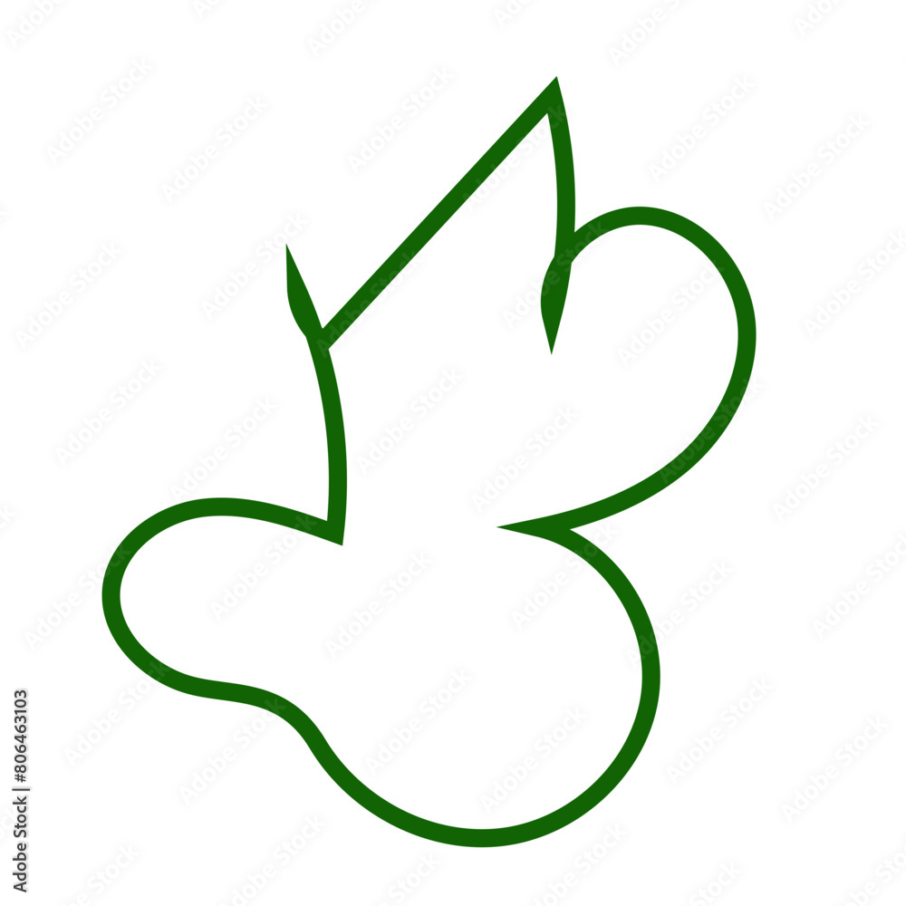 Green outline abstract shapes vector Green outline abstract shapes vector