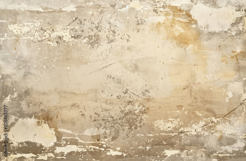 aged and textured abstract background on a large canvas with faded earth tones photo