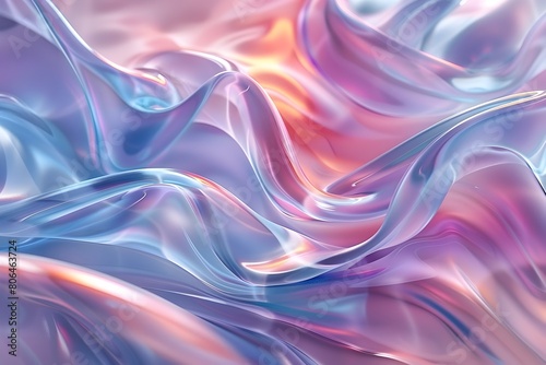 Flowing Waves of Iridescent Hues Create a Mesmerizing and Dreamlike Digital Backdrop