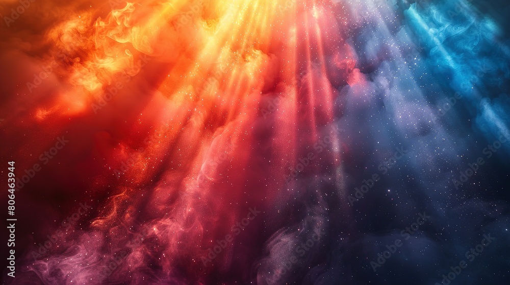 Naklejka premium Luminous Kaleidoscope: Rainbow Illumination