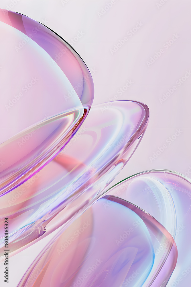 Abstract Refraction in Glass Sculptures with Colorful Light Effects Abstract Refraction in Glass Sculptures with Colorful Light Effects