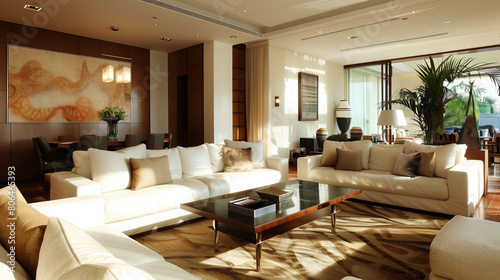 modern living room interior design with sofas and furniture, sophisticated home interior design  © Ali