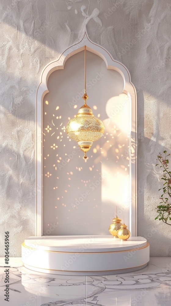 Islamic design for Ramadan Kareem greeting background 3d paper cut style 3D illustration Background for advertising and wallpaper in Islamic pattern mosque stars and lantern generative AI Islamic design for Ramadan Kareem greeting background 3d paper cut style 3D illustration Background for advertising and wallpaper in Islamic pattern mosque stars and lantern generative AI