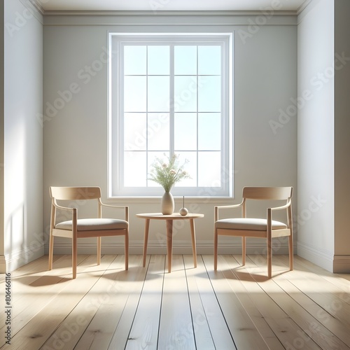 living room interior with two chair 