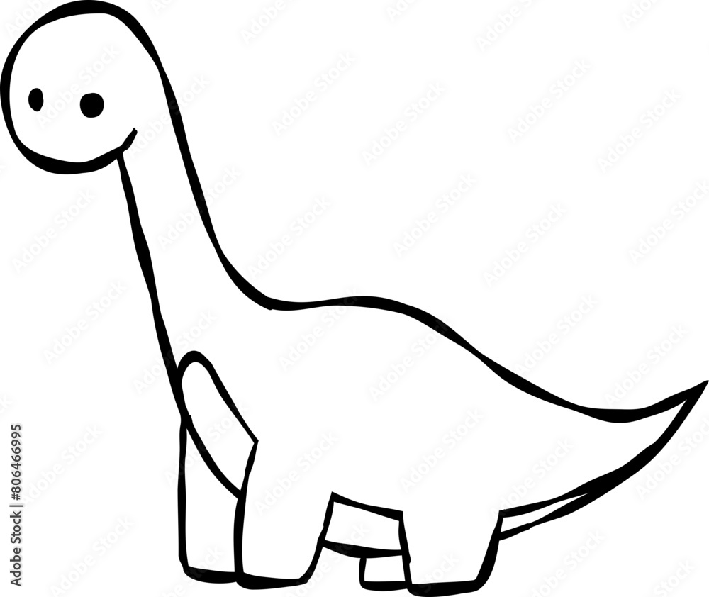 Drawing of Cute Brachiosaurus