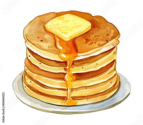 pancake watercolor digital painting good quality