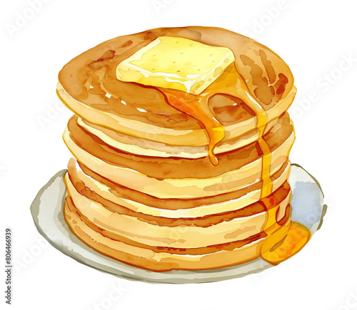 pancake watercolor digital painting good quality