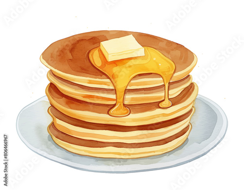 pancake watercolor digital painting good quality