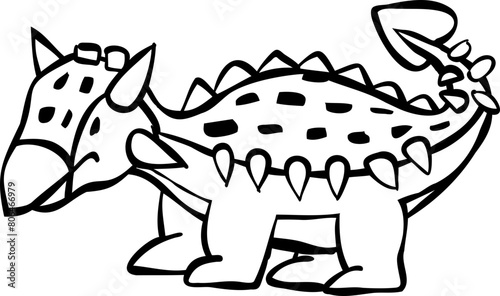 Drawing of Cute Ankylosaurus