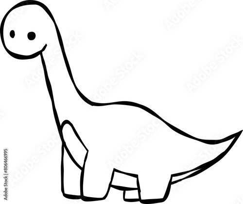 Drawing of Cute Brachiosaurus