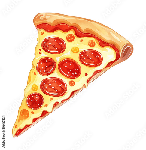 pizza slice watercolor digital painting good quality