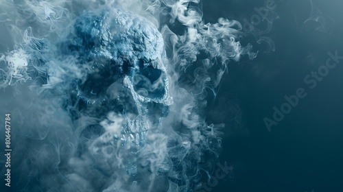 Air Pollution Illustrated as a Deadly Skull Symbol A Harbinger of Lung Cancer Risk Generative ai