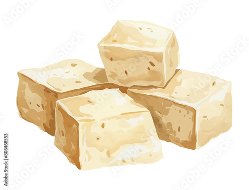 tofu watercolor digital painting good quality