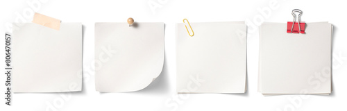 様々な、正方形の白いメモ紙片のテクスチャー