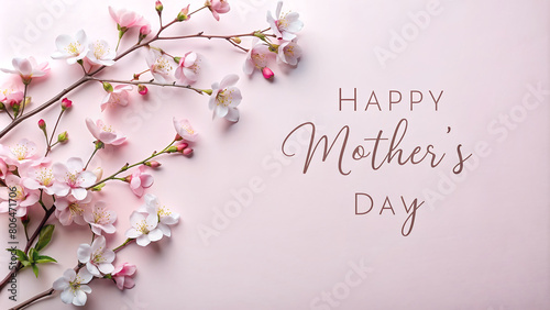 Mom deserves the best: cherry flowers Mothers Day background photo