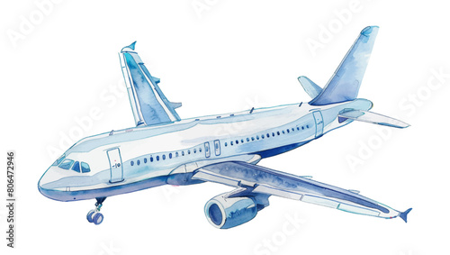 airplane watercolor digital painting good quality