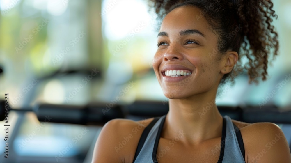 A woman smiling as she receives oneonone instruction from a personal trainer during a boutique pilates class.