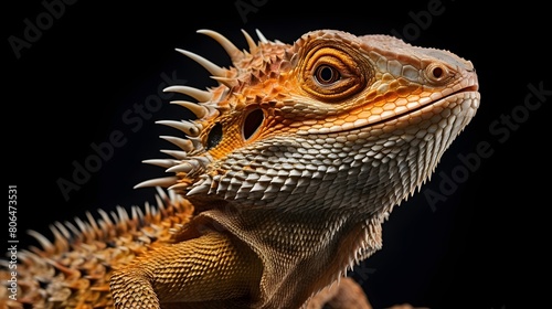 A bearded dragon displaying its unique spikes,