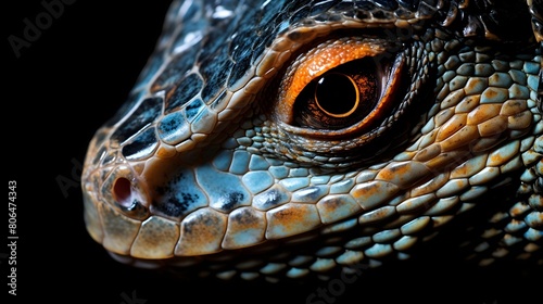 An intricate close-up of a lizard s textured tail 