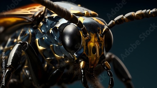Close-up of a beetle's armored exoskeleton photo