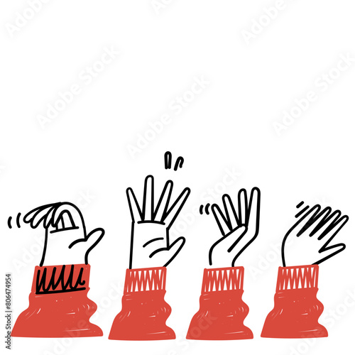 hand drawn doodle cartoon hand gesture illustration vector