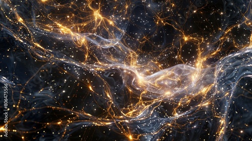 Spanning billions of light years the intricate web of dark matter serves as the framework for the universe. photo
