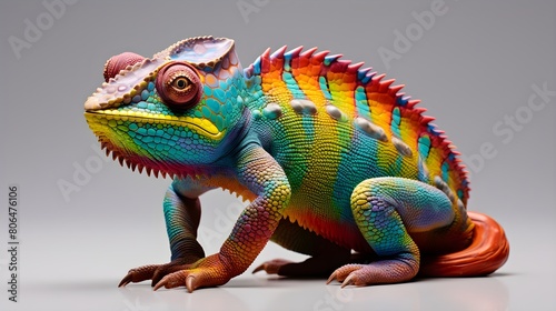 Exotic chameleon showcasing its color-changing prowess, © Visual Aurora