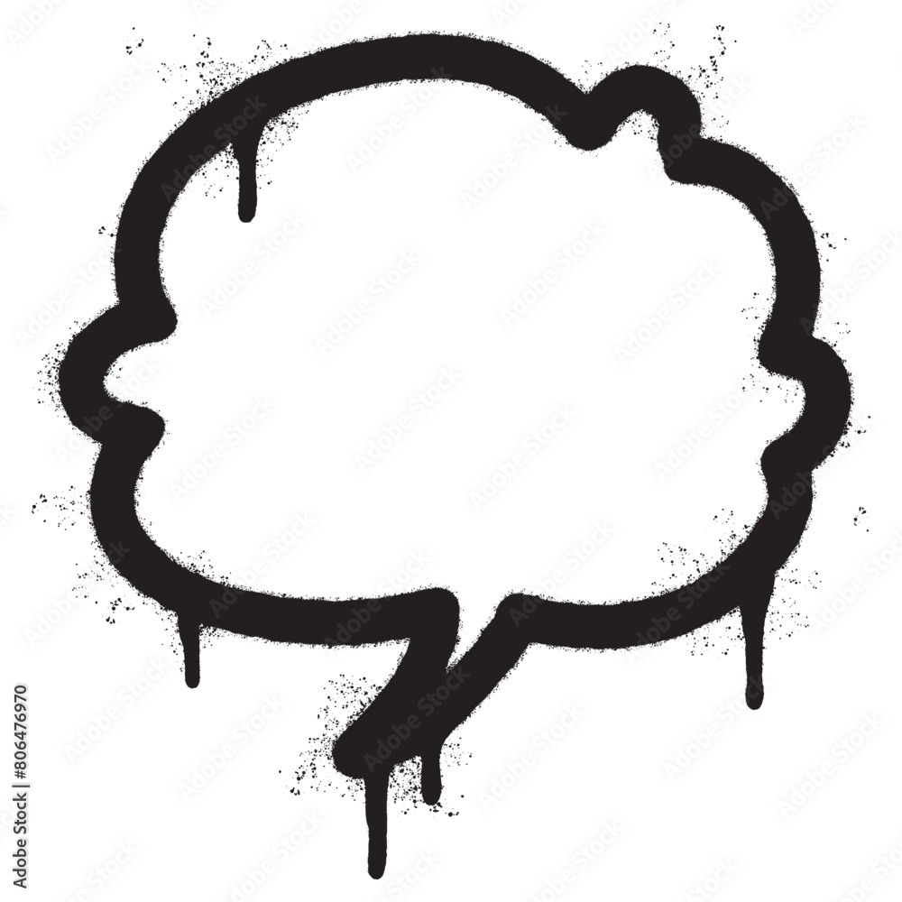 Obraz premium Spray Painted Graffiti Speech bubble icon Sprayed isolated with a white background.