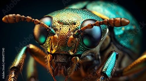 Macro shot of a beetle's exoskeleton photo