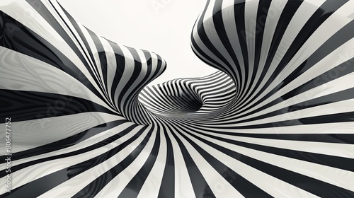 abstraction through creation of illusory space in a black and white photo