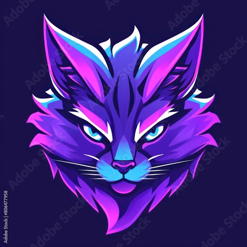 cat head simple logo solid flat color