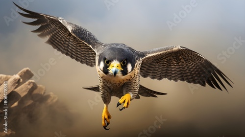 Peregrine falcon in a high-speed chase