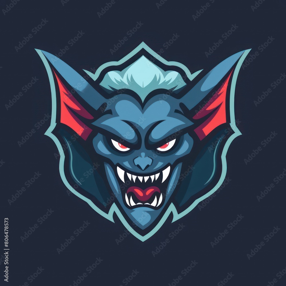 dark vampire head simple logo solid flat color