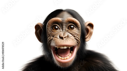 Playful chimpanzee with a mischievous grin, © Visual Aurora
