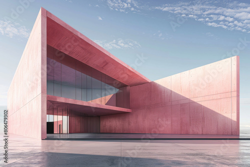 Concrete outdoor square building,Empty architectural background.
