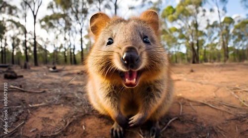 Quizzical quokka with a perma-smile, photo