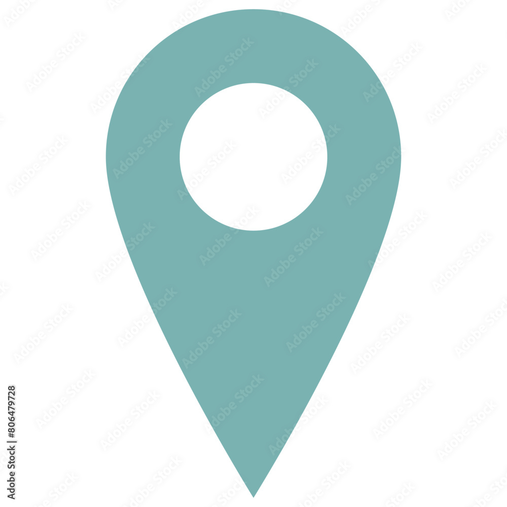 Teal marker with a white dot on it