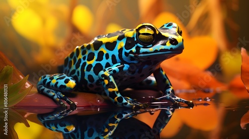 Spectacular poison dart frog in the soft glow photo