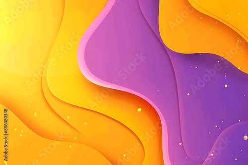 Purple yellow orange minimalist fluid background.
