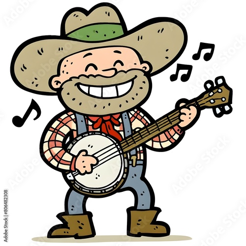 Happy banjo player