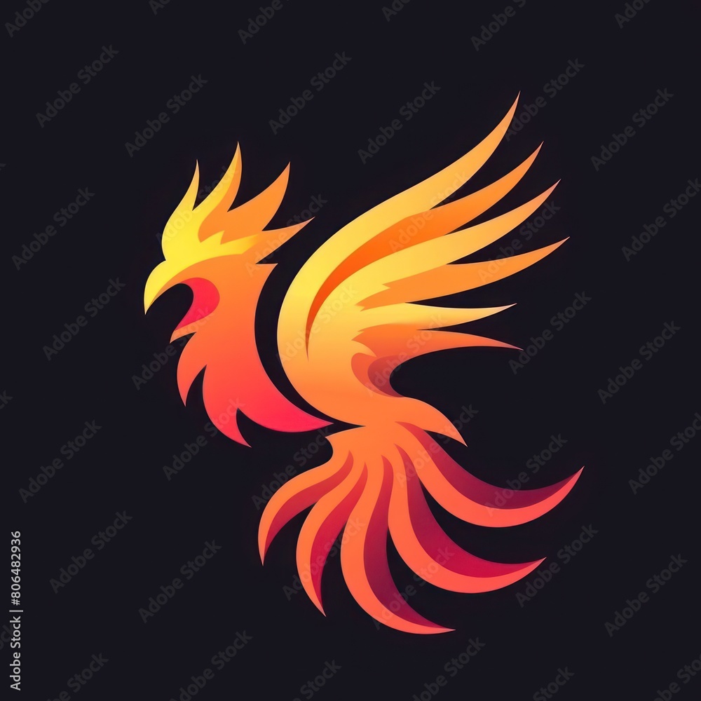 phoenix simple logo solid flat color phoenix simple logo solid flat color