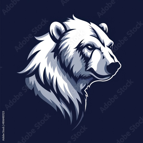 polar bear head simple logo solid flat color