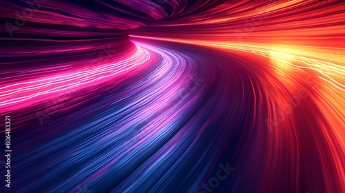 Speed effect - bright colors - curve effect - motion blur 